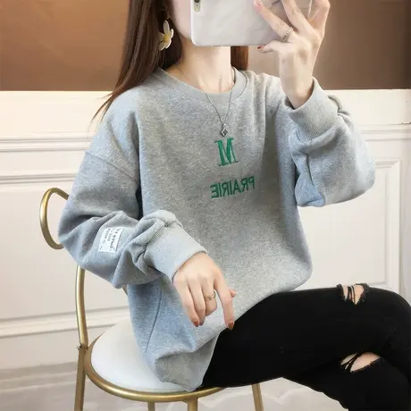 早秋装设计感小众卫衣女春秋季韩版宽松ins薄款小个子上衣外套潮商品大图