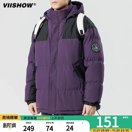 VIISHOW连帽棉服男冬季加厚保暖棉袄冲锋夹克潮牌宽松面包服外套商品大图