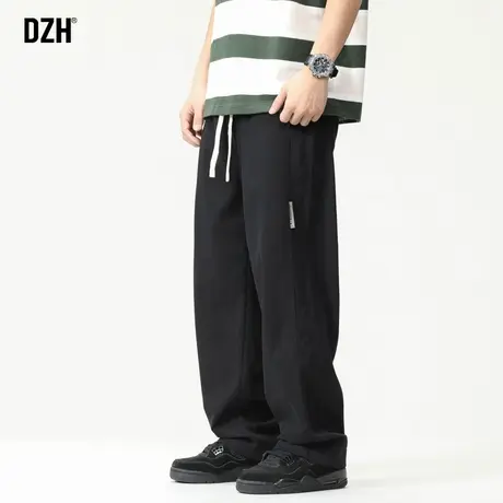 男式冰丝休闲裤直筒垂感速干裤男款黑色裤子男士2023新款运动裤男商品大图