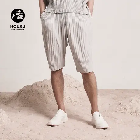 后序【一生褶】系列新中式国风短裤男五分裤原创设计高端褶皱裤子商品大图