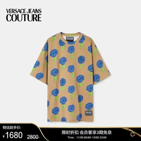 【甄选折扣】VERSACE JEANS COUTURE 男士Roses T恤短袖上衣商品大图
