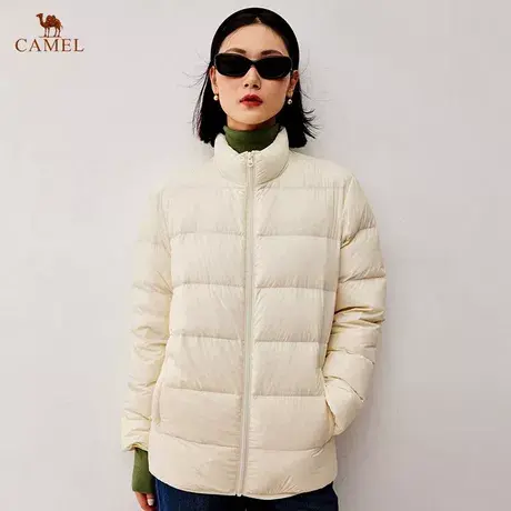 【小虫系列】骆驼女装羽绒服短款2023冬季新款保暖鹅绒羽绒服外套商品大图