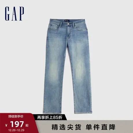 Gap男装春秋时尚水洗五袋弹力牛仔裤潮流中腰直筒休闲长裤795760图片