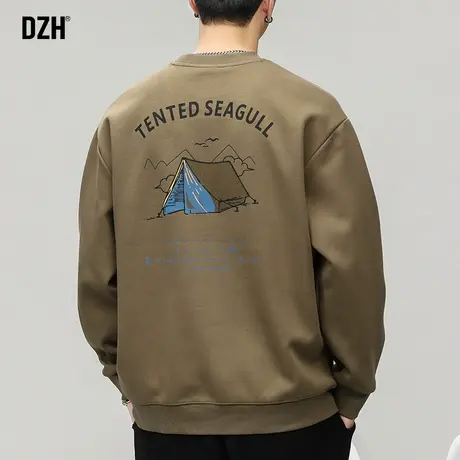 男士美式卫衣男潮牌刺绣上衣2024年春季新款衣服长袖百搭外套男装商品大图