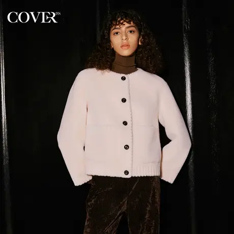 COVER2023冬季颗粒绒羊毛植绒短外套图片