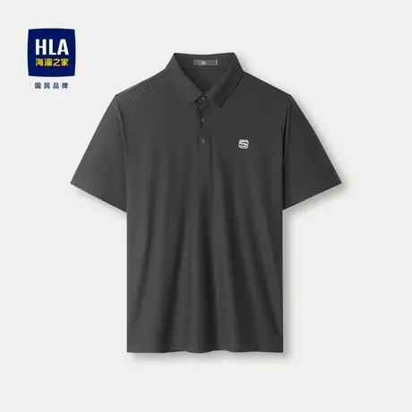 HLA/海澜之家随行易打理短袖POLO衫24春夏新款无痕热压弹力上衣男商品大图