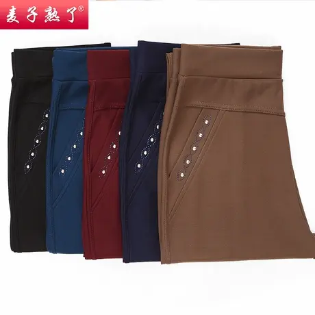 妈妈春装外穿打底裤中老年人女装洋气女裤装小脚长裤子2021新款秋图片