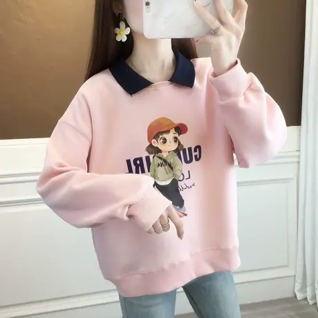 设计感polo领卫衣女宽松春季外套春秋款2023新款小众上衣薄款洋气商品大图