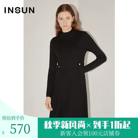 恩裳COVER冬季2022时尚收腰A摆设计显瘦亲肤羊毛针织连衣裙图片