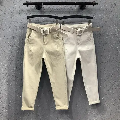 艾天丽欧货春夏新款高腰休闲宽松个性显瘦牛仔弹力垮裤哈伦裤女潮图片