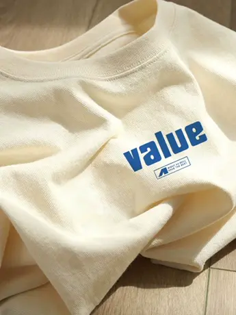 仿棉短袖t恤女2023新款夏季宽松美式复古港味chic正肩童趣风上衣商品大图