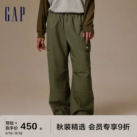 Gap男女装秋季2023新款工装宽松斜纹布休闲裤811135户外降落伞裤图片