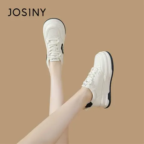 Josiny/卓诗尼小白鞋女2024新款春季百搭运动厚底板鞋潮流休闲鞋商品大图
