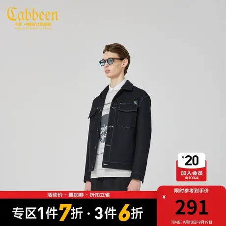 卡宾男装呢茄克潮流明线工装风复古休闲外套街头A商品大图