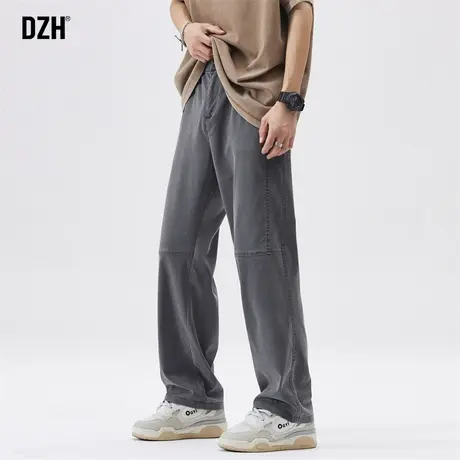 男士莱赛尔垂感休闲裤男秋季潮牌宽松直筒裤子2023新款运动裤长裤商品大图