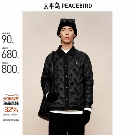 【商场同款】太平鸟男装 2024年冬季新款衬衫式羽绒服B1ACE4303商品大图