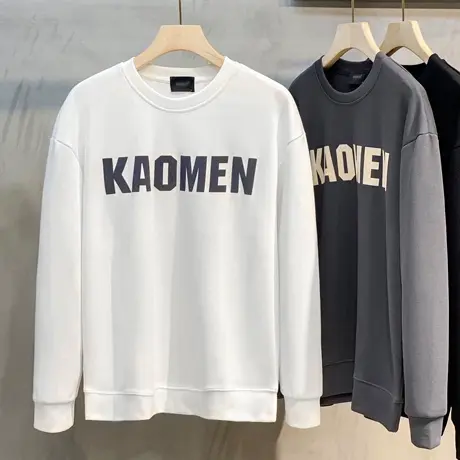 圆领卫衣男ins潮牌春秋季2023新款美式宽松字母印花男装潮流上衣商品大图