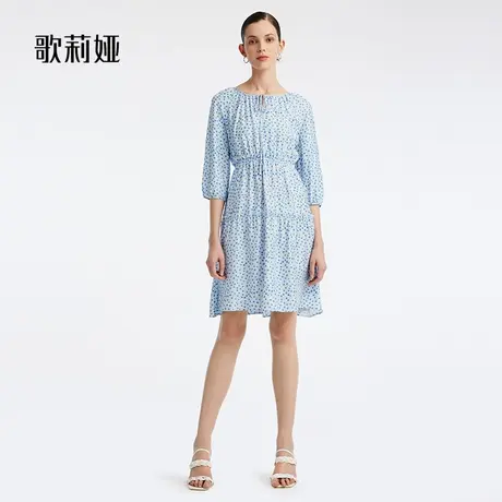 歌莉娅夏季16.5姆米真丝印花连衣裙1B5L4K0K0商品大图