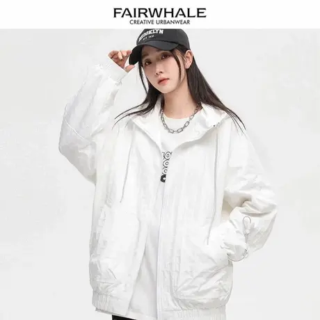 马克华菲休闲连帽外套女2025新款春季时尚休闲宽松百搭夹克上衣服图片