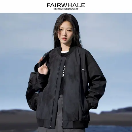 马克华菲美式复古棒球服外套女2025新款春秋宽松休闲百搭情侣上衣图片