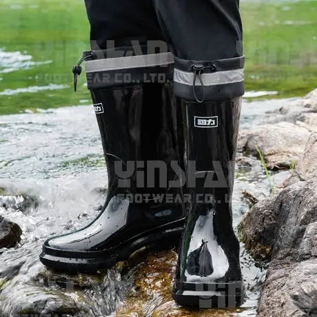 回力雨鞋男士新款防水胶鞋中高筒束口防滑雨靴厚底耐磨时尚水靴男商品大图