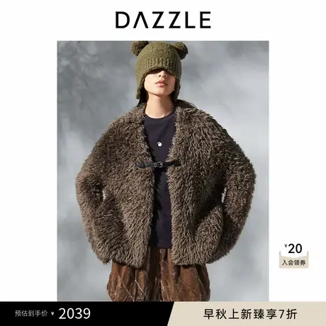 DAZZLE地素 毛针织衫2024冬季新款针织V领开衫图片