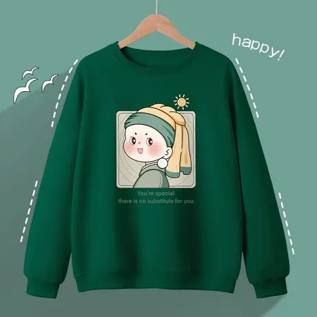 慵懒风卫衣女春秋款秋季2023新款秋装宽松设计感小众学生上衣无帽商品大图