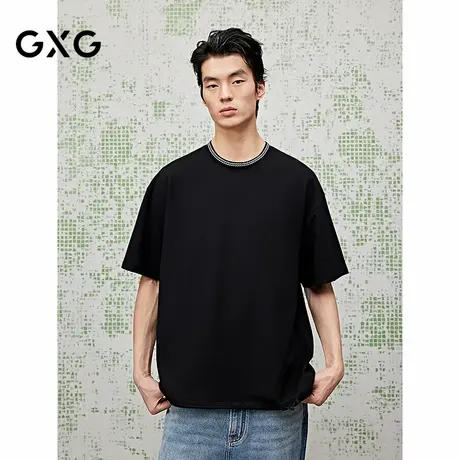 [商场同款]GXG男装 圆领T恤撞色明线短袖针织25夏新品G25X442079图片