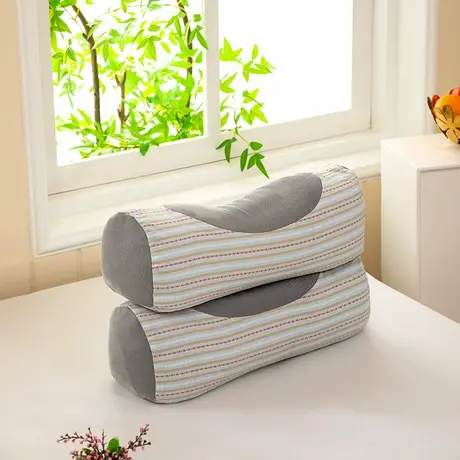 恒源祥圆柱条纹荞麦壳枕头枕芯助睡眠护颈椎家用午睡舒适枕头荞麦商品大图