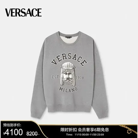 【限时优惠】VERSACE/范思哲 男士La Maschera Logo棉质圆领卫衣商品大图