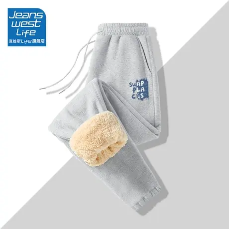 真维斯LIFE加绒运动裤子女秋冬2023新款爆款休闲大码宽松卫裤女C商品大图