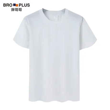 胖哥哥夏季纯色t恤男加肥加大码宽松肥佬短袖T恤圆领胖子打底衫男图片