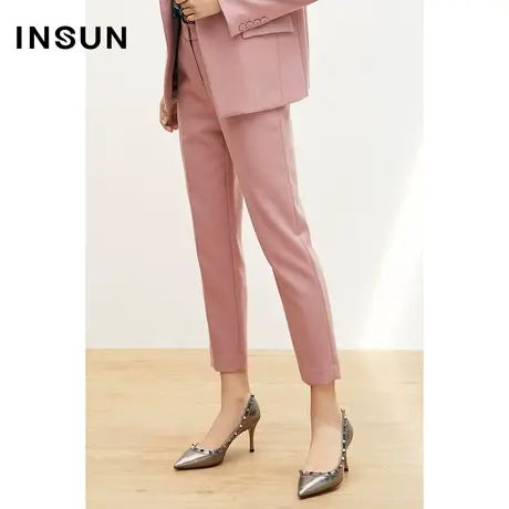 恩裳春季潮流修身小脚垂感减龄正装裤图片