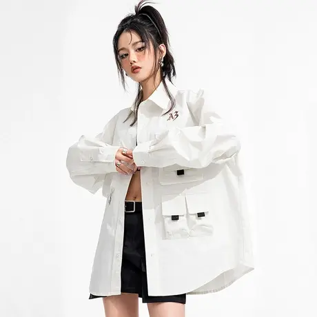 YEP×AU3TIC山系复古立体多口袋工装衬衫城市户外露营衬衣男女商品大图