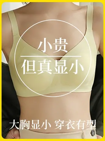 大胸显小胸内衣女夏季薄款文胸无痕果冻条兔耳朵缩胸显瘦女生胸罩图片