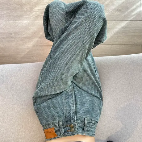直筒阔腿牛仔裤女春秋新款高腰宽松显瘦设计感窄版垂感百搭拖地裤商品大图