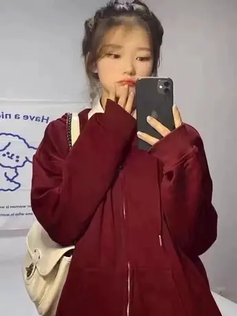 oversize卫衣女秋冬季小个子上衣韩系慵懒风连帽加绒加厚开衫外套商品大图