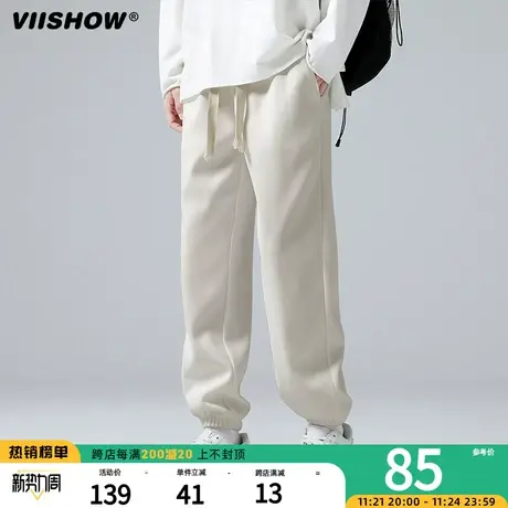 VIISHOW休闲裤男春秋款宽松运动裤束脚学生卫裤青少年帅气裤子男商品大图
