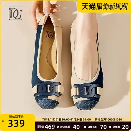 羊皮单鞋女平底2025新款春秋圆头浅口舒适真皮一脚蹬妈妈鞋子皮鞋图片