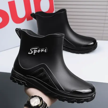 雨鞋男款夏季钓鱼防水防滑2023新款外卖骑手胶鞋男士雨靴劳保水鞋图片