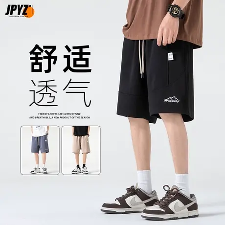 夏季薄款运动短裤男潮牌宽松大裤衩休闲百搭美式潮流透气五分卫裤商品大图
