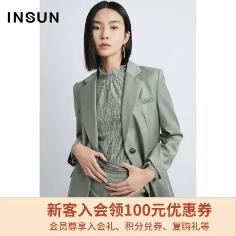 恩裳商场同款灰绿西装外套女秋冬高级设计感小众通勤西服商品大图