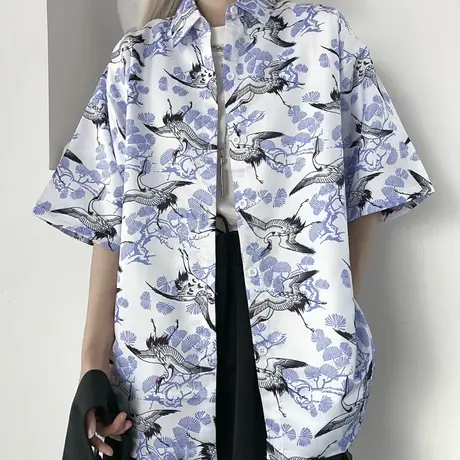 法式衬衫女复古港味心机洋气上衣ins潮设计感小众轻熟冷淡风衬衣图片