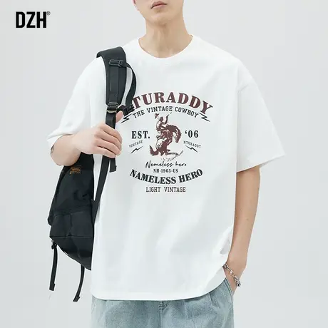 男士白色重磅t恤男短袖男款夏季潮牌潮流衣服半袖2023新款体恤衫商品大图