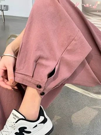 大码胖mm夏季薄款显瘦束脚哈伦裤女装韩版高腰遮臀九分萝卜裤子潮图片