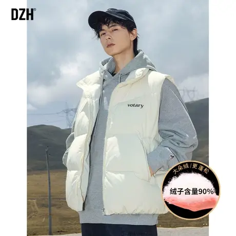 男士冬季加厚羽绒马甲男短款羽绒服外套2024新款情侣装印花羽绒服图片