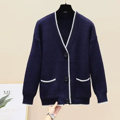 初秋淑女毛衣开衫外套女士春秋季2023年新款女装短款针织上衣薄款商品大图