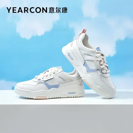 意尔康女鞋2023年春季新款面包鞋女厚底拼色小白鞋女运动休闲板鞋商品大图
