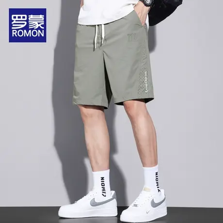 罗蒙冰丝短裤男夏季透气五分裤子青春时尚潮牌宽松男生运动休闲裤图片