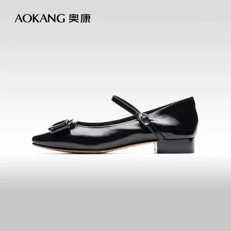 奥康女鞋春季新款优雅气质时尚百搭浅口玛丽珍鞋单鞋门店发货图片